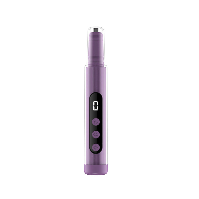 Portable Cordless Electric Nail Drill Kit with UV Lamp - 0-20000RPM, LED Display, 12 Bits(Purple)