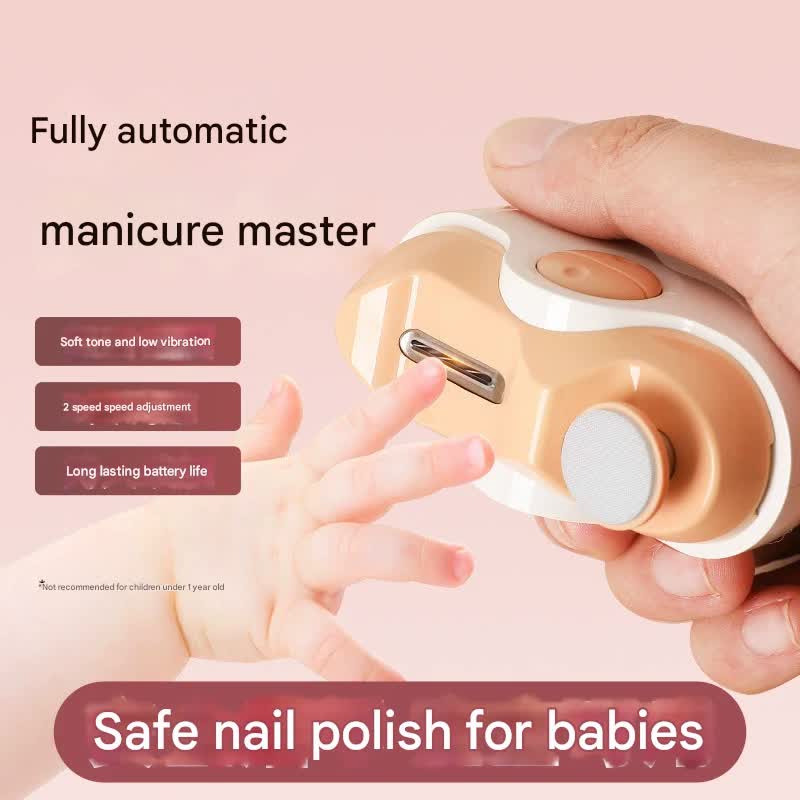 Black Electric Nail Clipper & Filer - 2 Speed, Low Noise, Safe for Babies (1yr+) & Adults