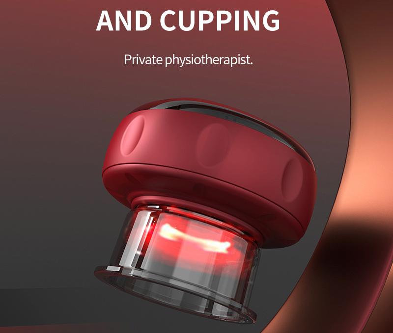Smart Electric Cupping Therapy Massager - Adjustable Suction & Heat, Red Light Therapy, USB-C Rechargeable(Blue)