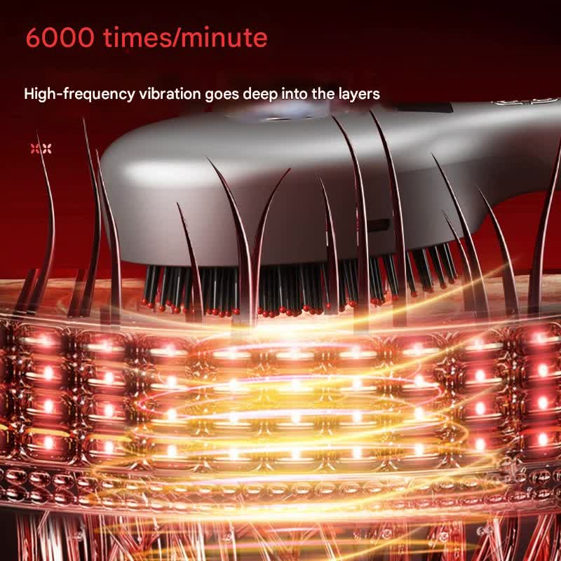 4-in-1 SPA Scalp Care Massage Comb - Red Light Therapy, Nano Steam & Vibration, USB-C Rechargeable(Pink)