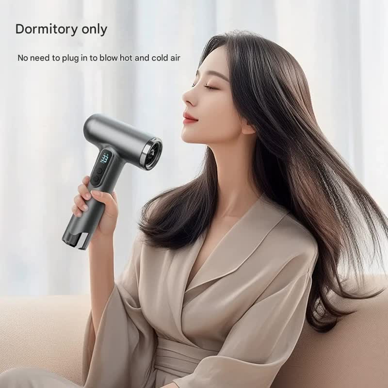 Cordless Rechargeable Hair Dryer - 120,000 RPM High-Speed Motor, 15600mAh Battery, Hot & Cold Air(white)