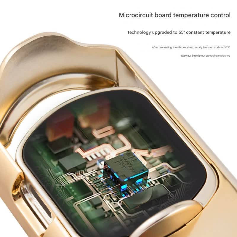 2pc Rechargeable Electric Heated Eyelash Curler - 55C Constant Temperature, LED Display, Gentle Curling(Beige)