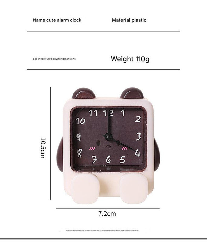 Adorable Cartoon Animal Alarm Clock - Silent Quartz Movement, Loud Alarm, Battery Operated(Yellow)