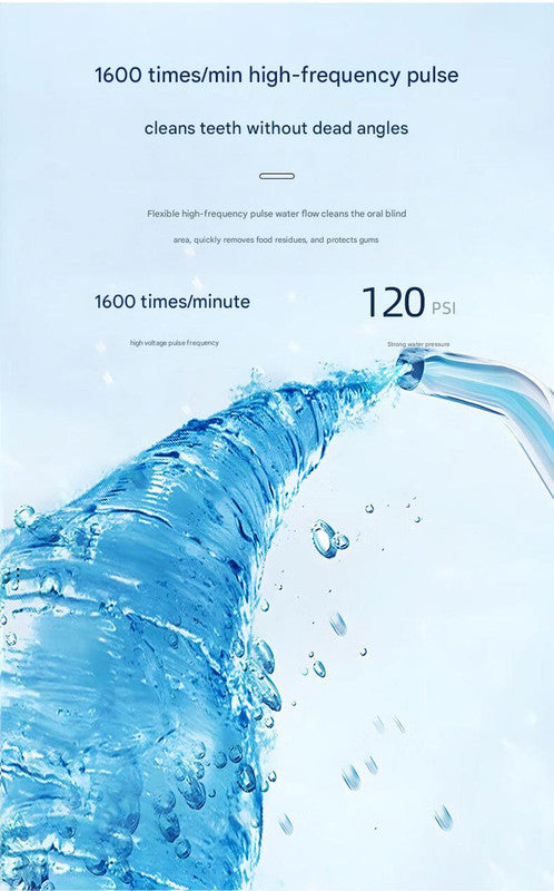 Portable Water Flosser - 70-Day Battery, 4 Modes, 5 Nozzles, IPX7 Waterproof, 200ml Telescopic Tank(white)