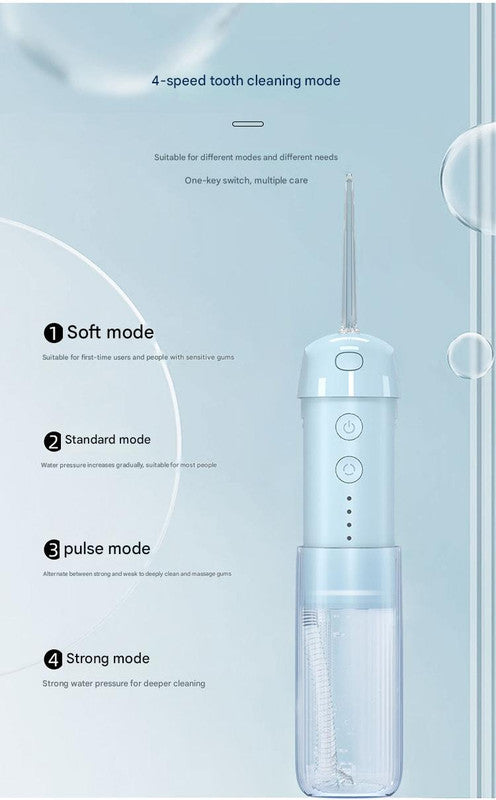 Portable Water Flosser - 70-Day Battery, 4 Modes, 5 Nozzles, IPX7 Waterproof, 200ml Telescopic Tank(Pink)