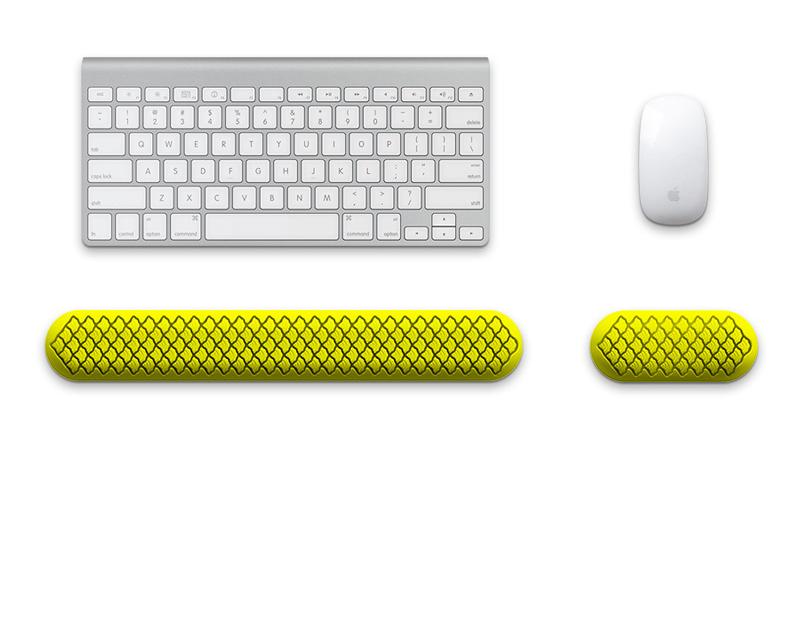 Ergonomic Keyboard & Mouse Wrist Rest Set - Soft Silicone, Non-Slip Base, Comfortable Support(yellow)