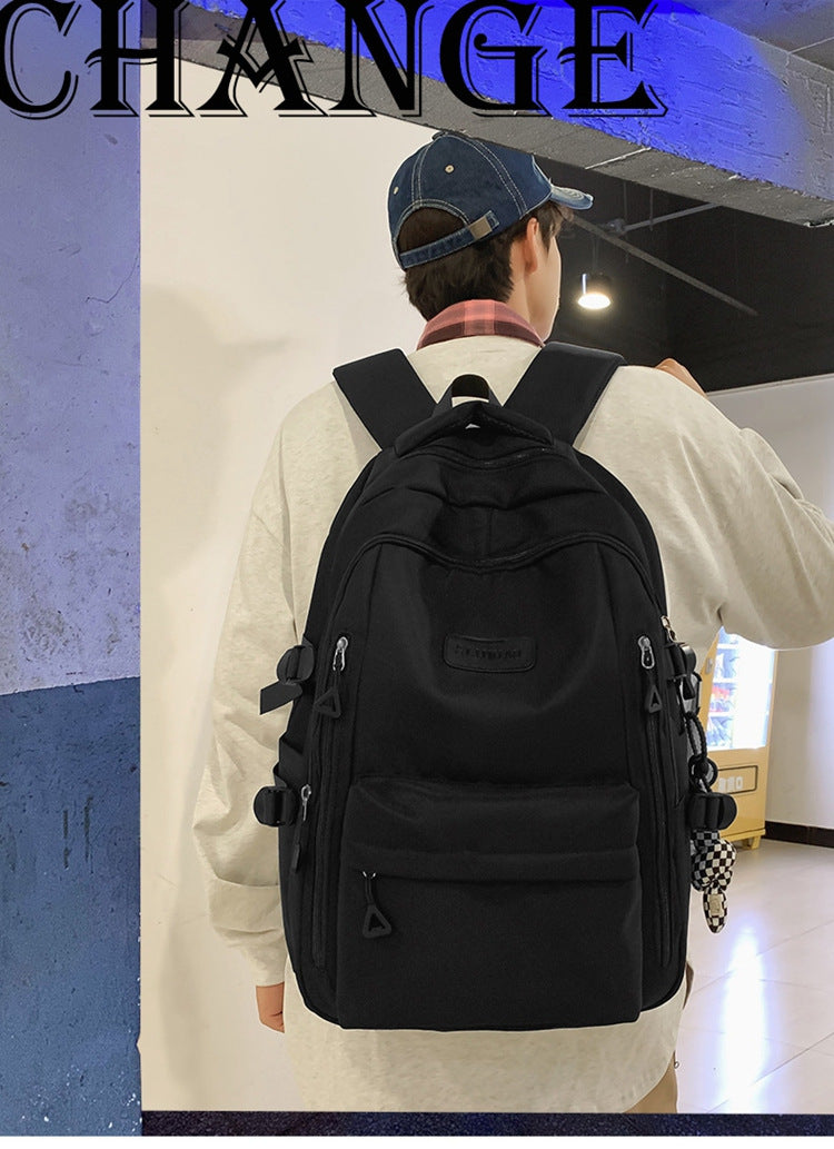 Large Capacity Nylon Backpack - Fits Tablet, A4 Magazines, Umbrella - Multiple Pockets & Adjustable Straps(red)