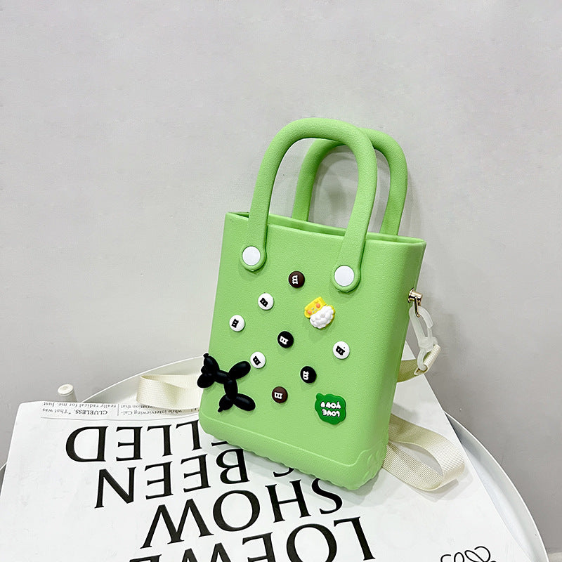 EVA Large Capacity Crossbody & Handbag - Customizable with Charms, Lightweight & Versatile,Fruit green (with DIY accessories)