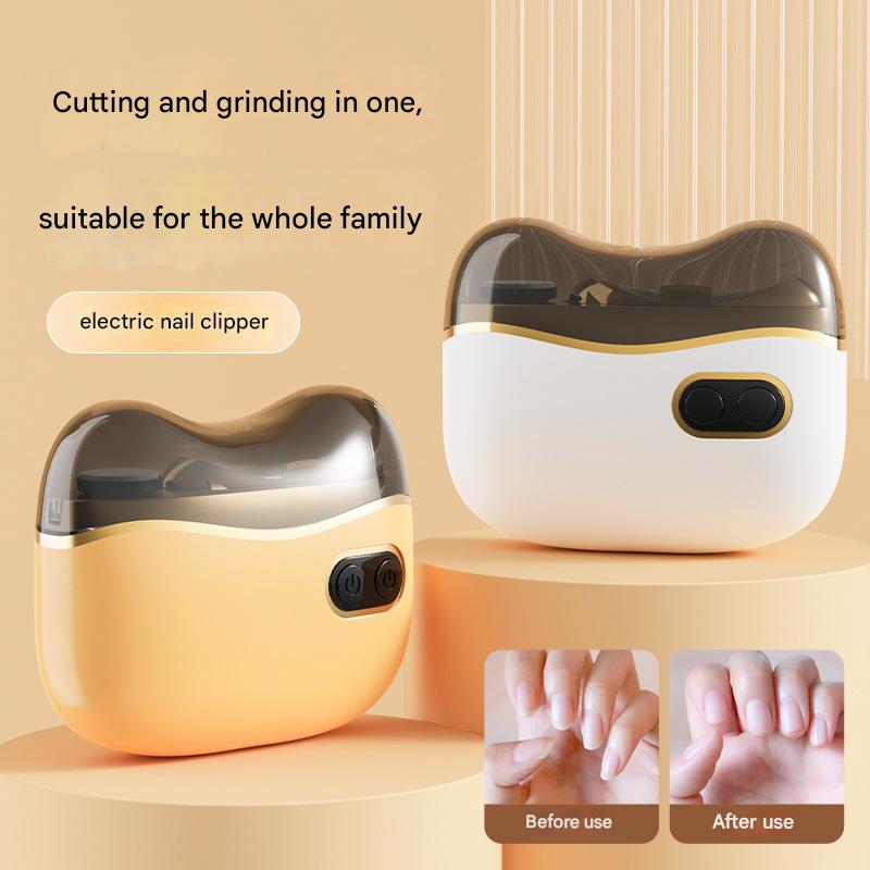 Electric Nail Clipper & Grinder - 2-in-1 Automatic Trimmer with 2 Speeds, Type-C Charging, Safe for All Ages(white)