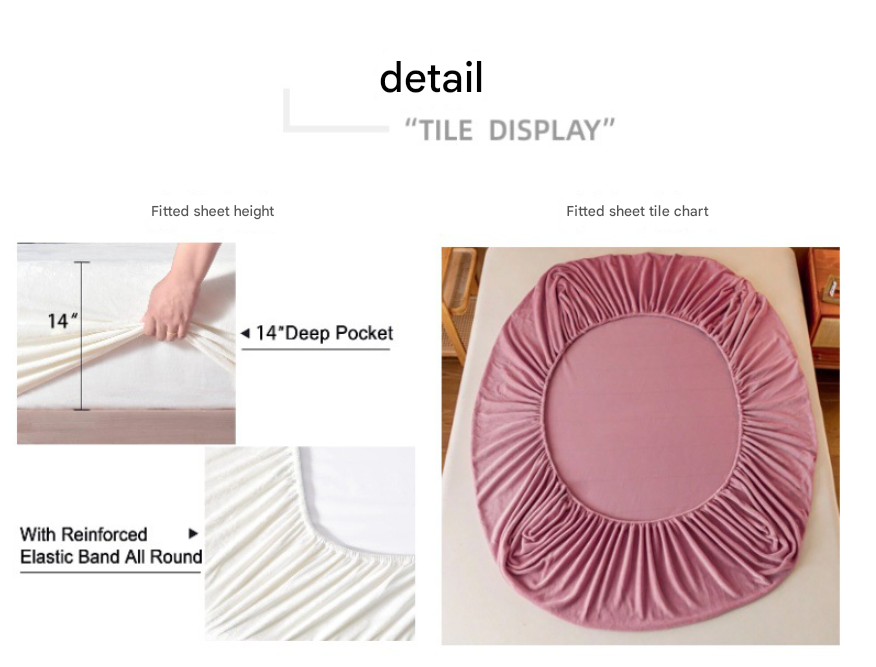 Light Gray Plush Crystal Velvet Fitted Sheet - Ultra Soft, Warm & Thick for Winter (138x190+36cm)