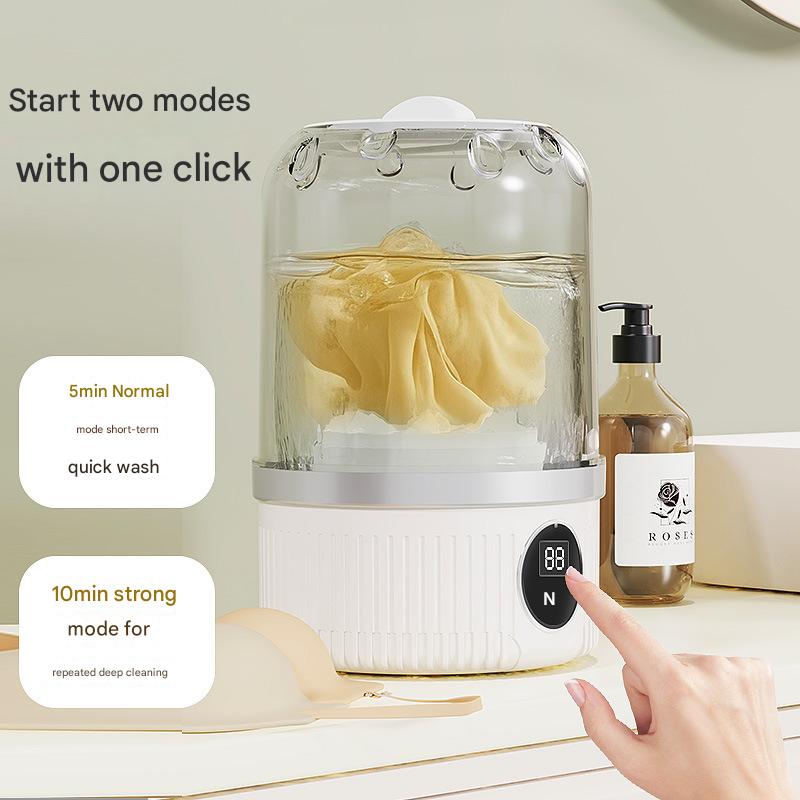 Blue Travel-Friendly Mini Washing Machine - USB Powered, Automatic, for Small Loads