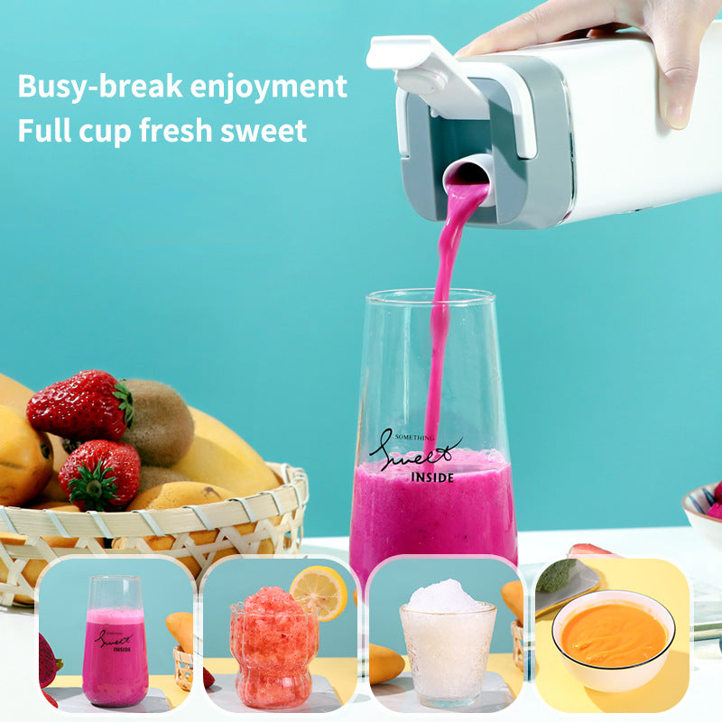 White Rechargeable Travel Blender Cup - 12 Blades, Digital Display, Self-Cleaning