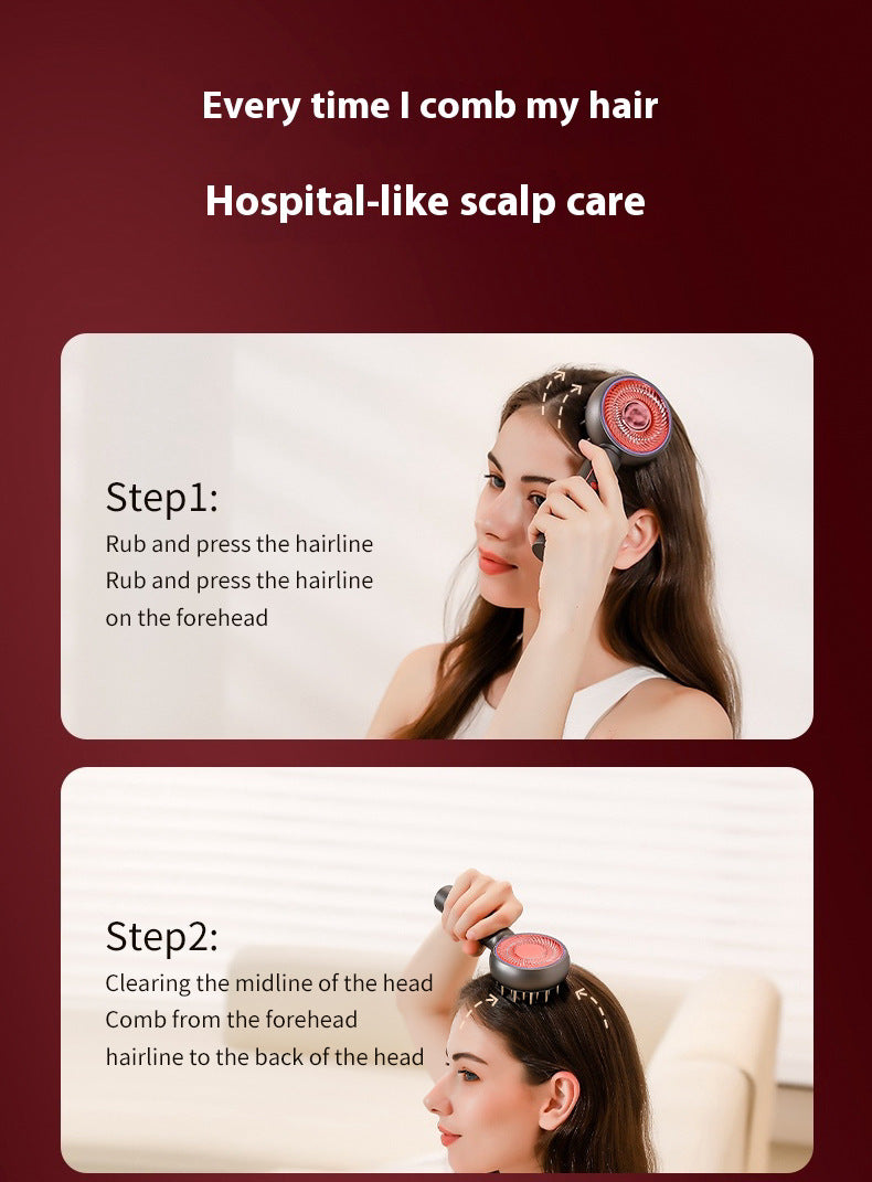 White Advanced Scalp Therapy Comb: Red/Blue Light, EMS & Serum Applicator