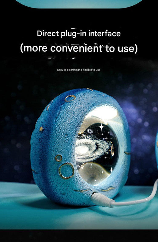 Celestial Ring LED Crystal Ball Lamp - 3D Engraving, Unique Gift (Little Prince Rose)