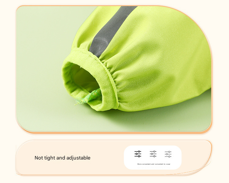 Colorblock (White Green) Dog Raincoat - Waterproof with Hood and Reflective Strips (Size L)