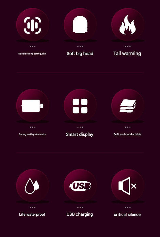 (Green) Powerful Dual Stimulation Wand Vibrator - Heated Tip, Multi-Mode, LCD Display