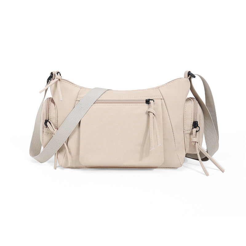 Black Chic Lightweight Multi-Pocket Oxford Crossbody Bag - Waterproof Retro Shoulder Bag for Women