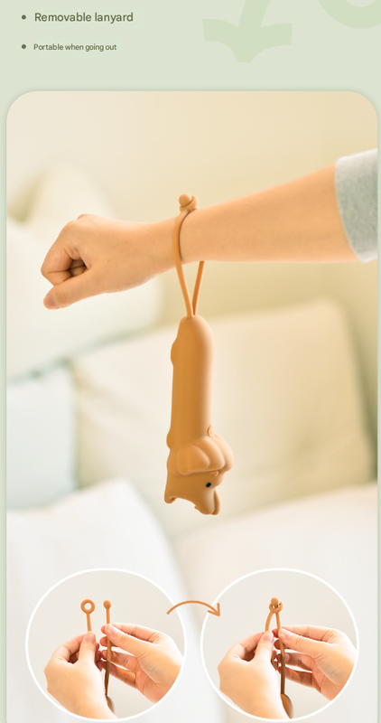 Brown Adorable Lion Silicone LED Flashlight for Kids - USB Rechargeable, Dimmable Brightness, Portable Night Light