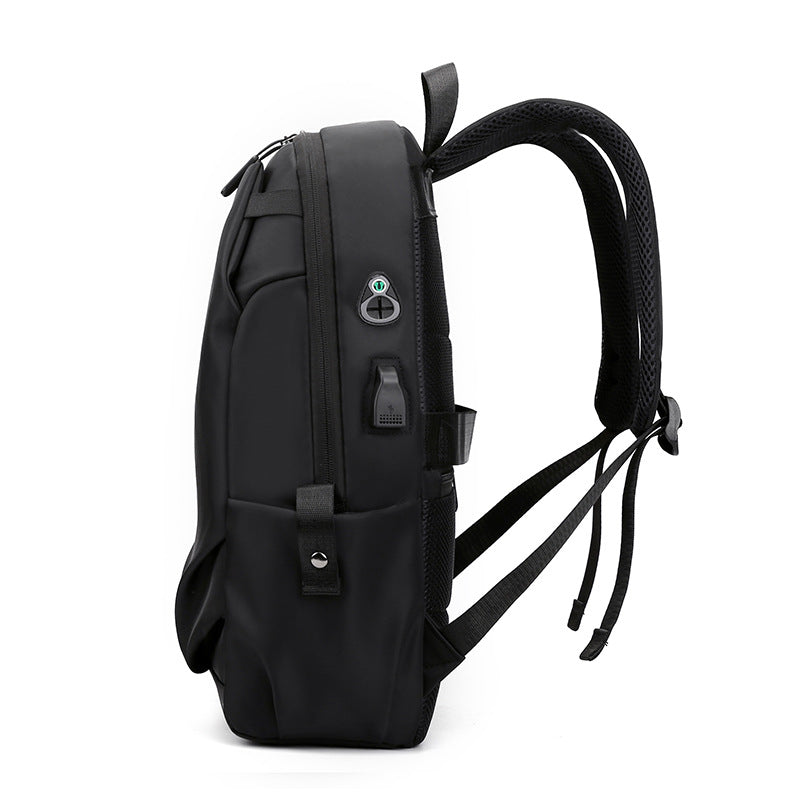 Grey Modern Anti-Theft Laptop Backpack with USB Charging Port - Water-Repellent Travel & Business Bag for 15.6 Inch Laptops