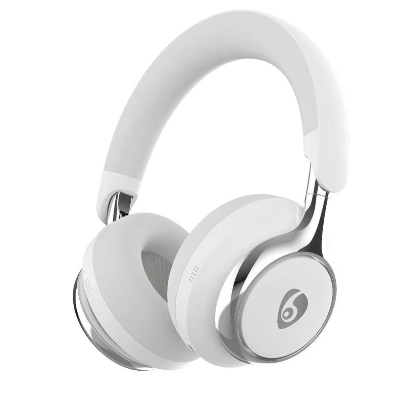 White Premium Wireless ANC Headphones - Bluetooth 5.4, 32H Playtime, Foldable Over-Ear Design, Comfort Earpads for Travel & Gaming