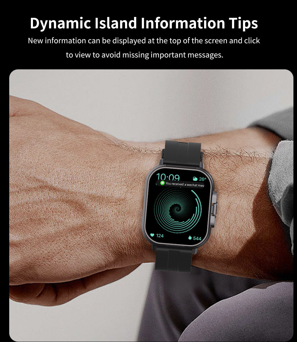 Black TPU Strap 2-in-1 Smartwatch with Built-in Earbuds - 2.01 HD Touchscreen, Bluetooth Calls, Health Monitor, Long Battery Life