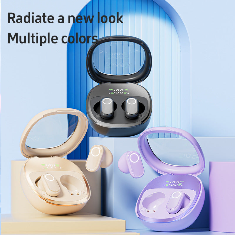 Black Feather-Light TWS Earbuds - Bluetooth 5.4, Hi-Fi Sound, LED Display Case, 60H+ Playtime, Touch Control
