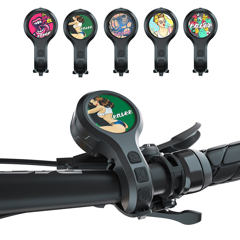 Black Style A Ultra-Loud Electric Bike Horn - 130dB USB Rechargeable, IPX6 Waterproof, Easy Mount Bicycle Safety Bell