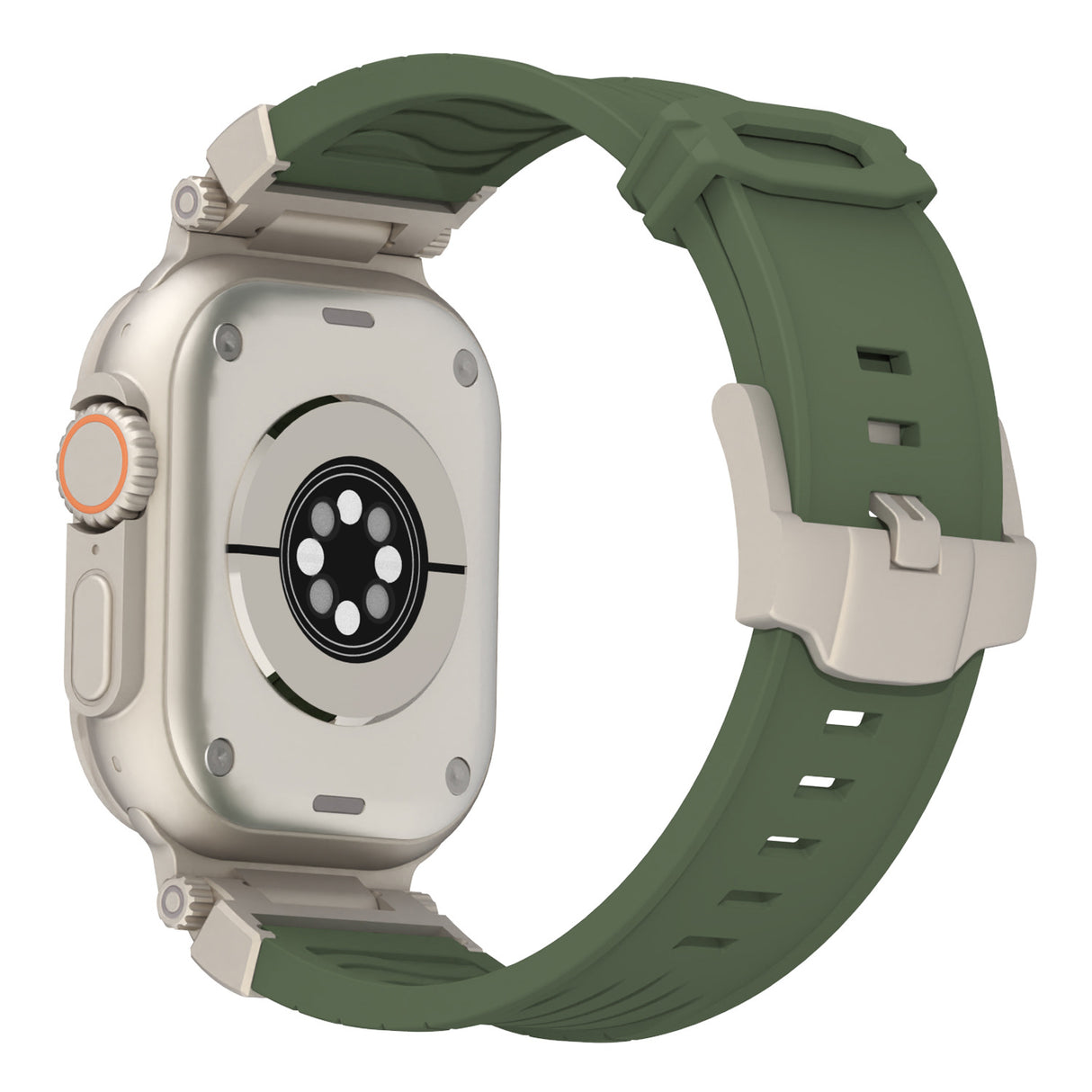 Dark Blue Rugged Tactical Silicone Strap for Apple Watch Ultra & Series - Heavy-Duty Metal Clasp