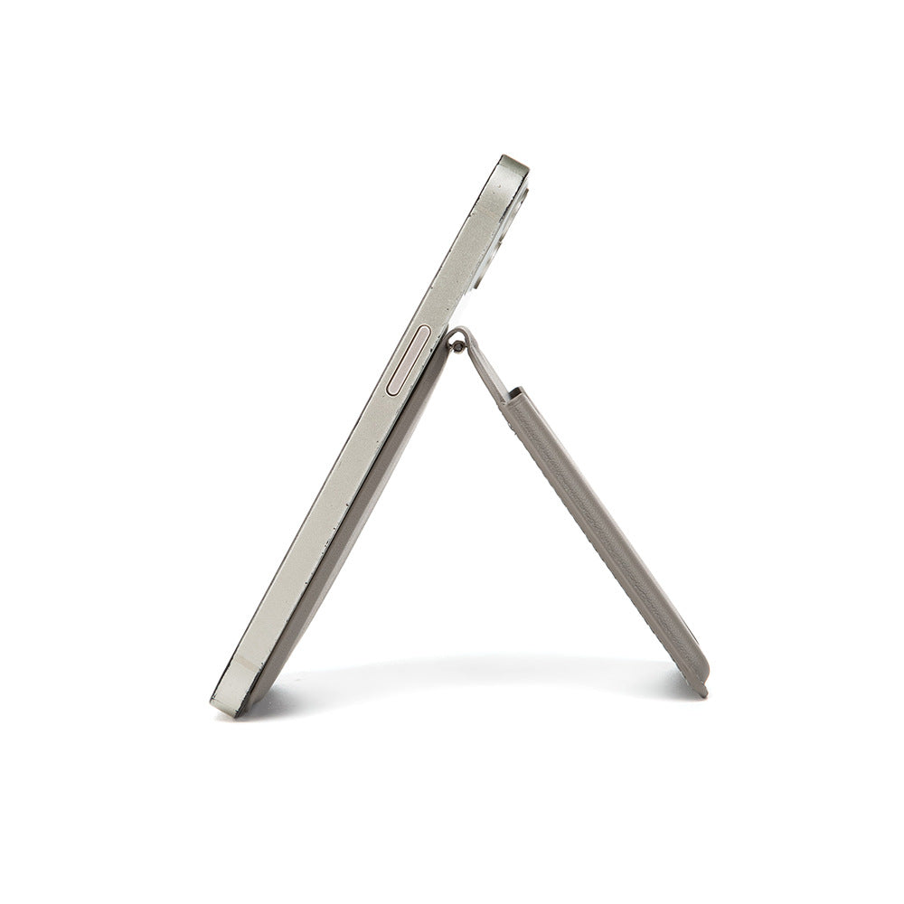 Black Chic MagSafe Wallet with Mirror & Stand - PU Leather Card Holder for iPhone 12-16 Series