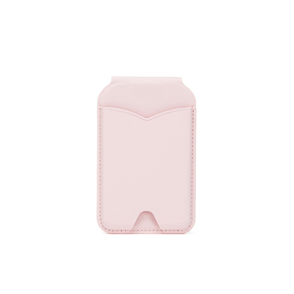 Pink Chic MagSafe Wallet with Mirror & Stand - PU Leather Card Holder for iPhone 12-16 Series