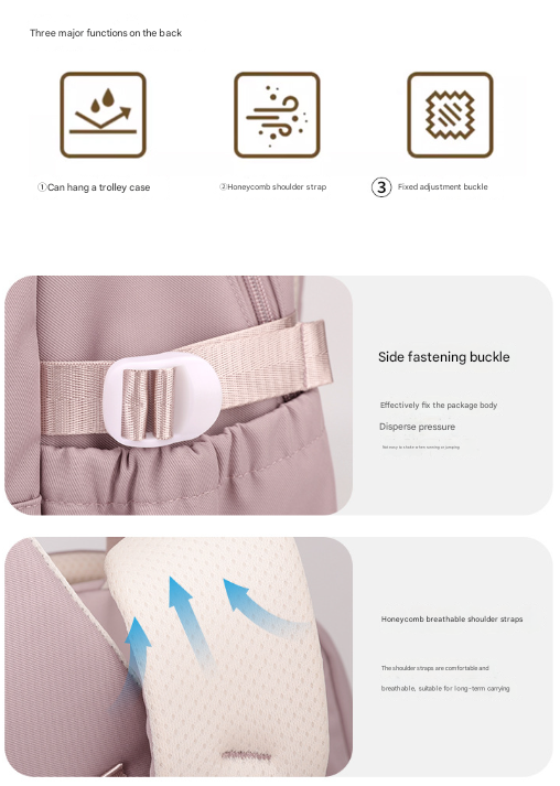 Grey Large Capacity Waterproof Student Backpack - Fits 15-Inch Laptop, Multi-Pocket Travel Daypack