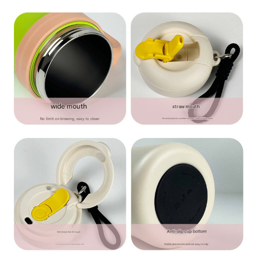 Blue and Purple 700ml Insulated Stainless Steel Tumbler with Handle, Dual-Sip Lid, Straw & Tea Infuser