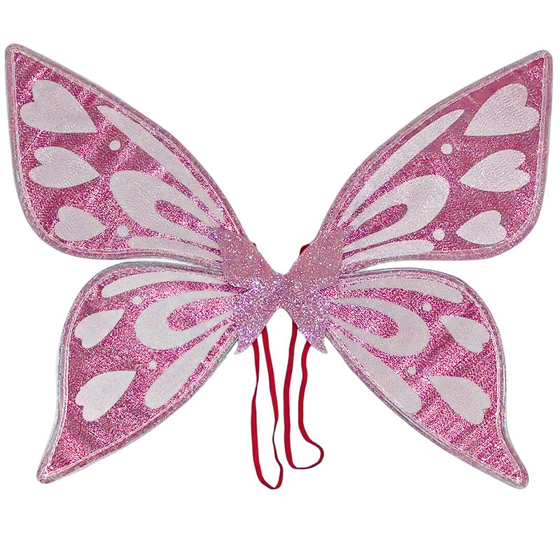 Pink Sparkling Fairy Wings - Lightweight Glitter Butterfly Costume Accessory for Kids & Adults