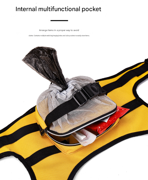 Size S Black Ultimate Dog Harness Vest with Backpack - Padded, Reflective & Adjustable for Medium Sized Dogs