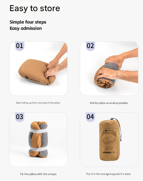 Grey Reversible Memory Foam Travel Pillow - All-Season Comfort Neck Support for Deep Sleep & Portability