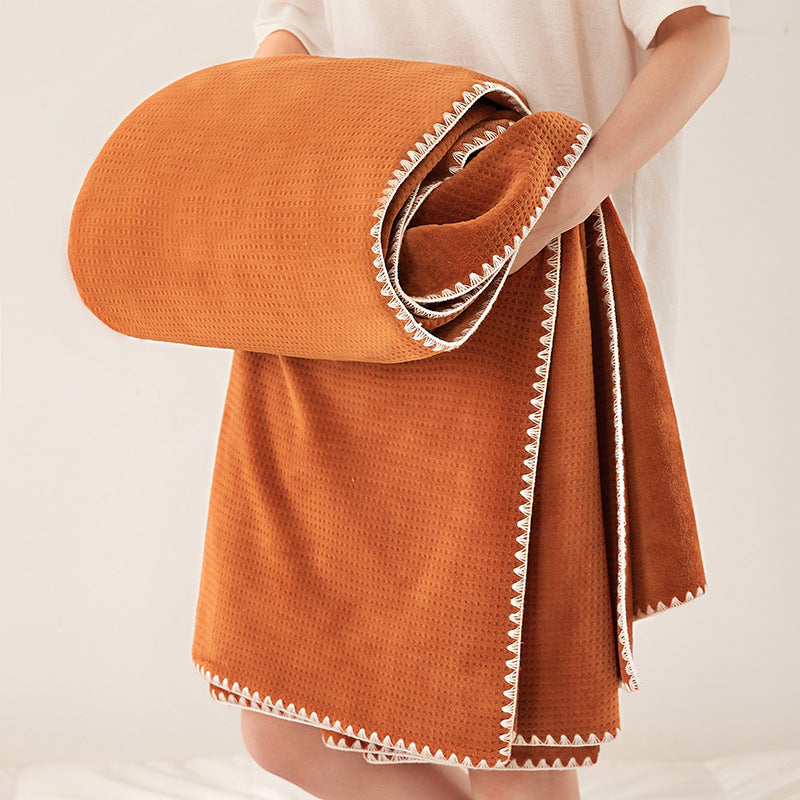 200*230CM Pink Ultra-Soft Dual-Sided Waffle & Plush Fleece Blanket - Large Cozy Throw for Bed & Sofa