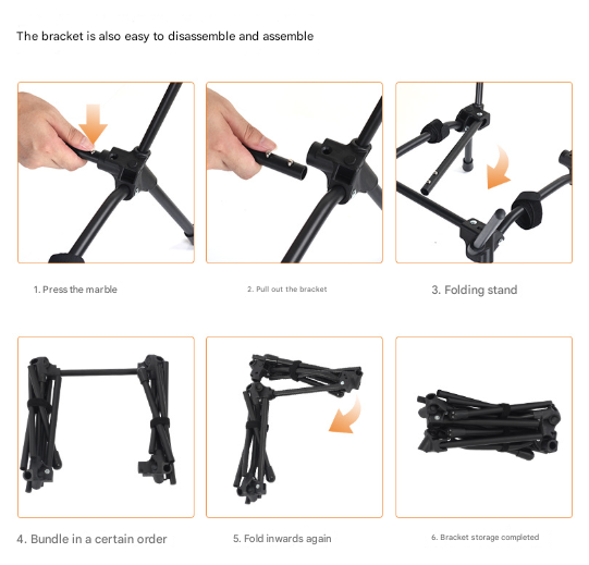 Khaki Lightweight Portable Camping Chair - Adjustable Height Folding Moon Chair with Breathable Mesh & Carry Bag for Outdoor, Beach, Fishing