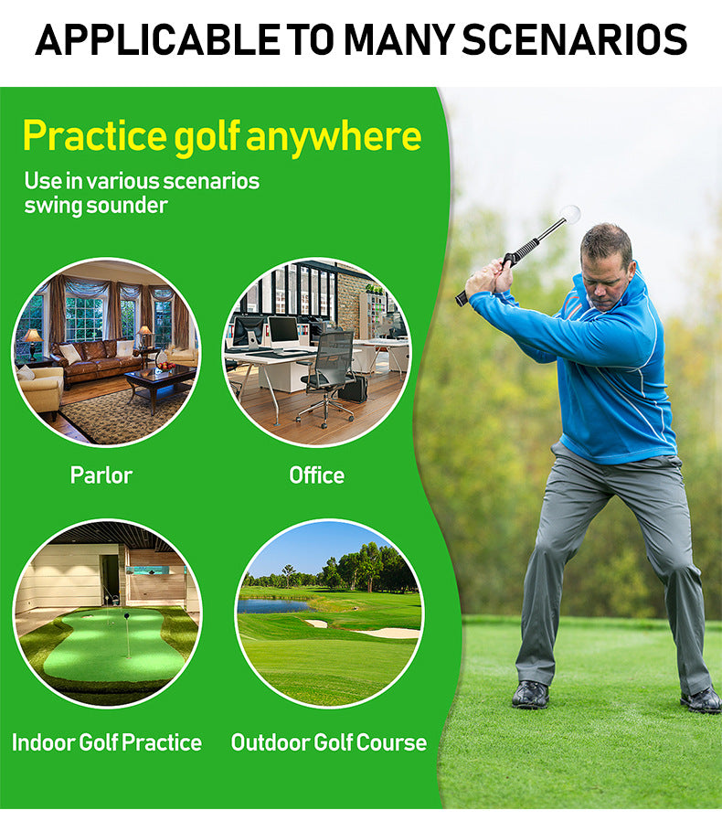 Blue Pro Golf Swing Trainer - Extendable with Audible Click & Corrective Grip Aid