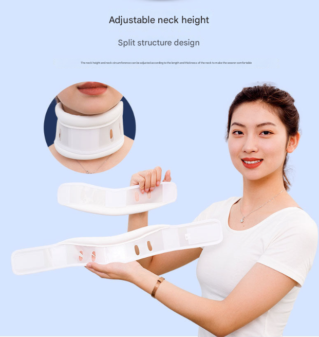 Size S White Adjustable Cervical Collar Neck Brace - Breathable Support for Pain Relief & Posture