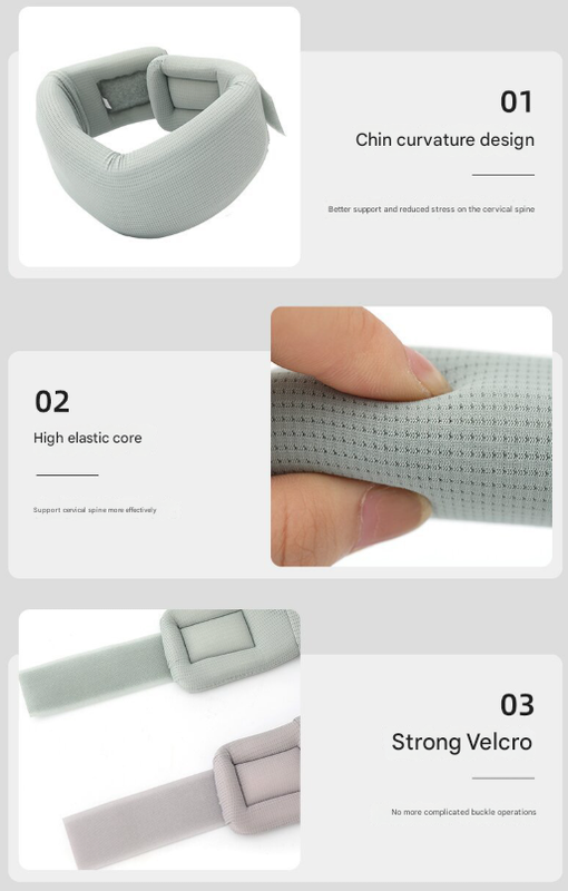 Size XL Light Blue Ergonomic Neck Support Brace - Soft Cervical Collar for Posture Correction and Pain Relief