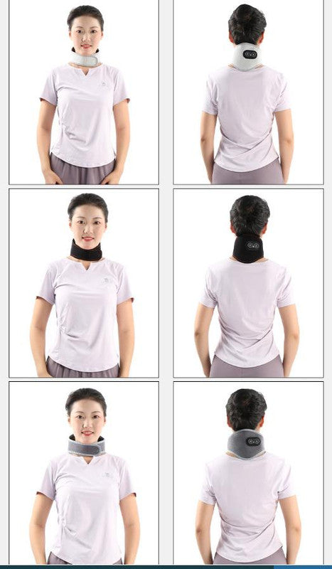 Black Heated Vibrating Neck Wrap - USB Powered Massager for Soothing Pain Relief with 3 Heat & 3 Vibration Modes