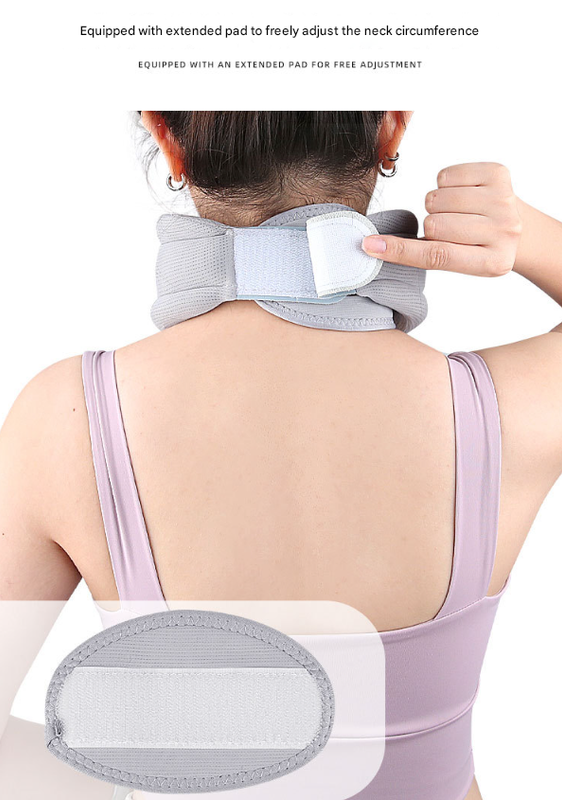Grey Ergonomic Neck Support Brace - Adjustable Soft Cervical Collar for Posture Correction