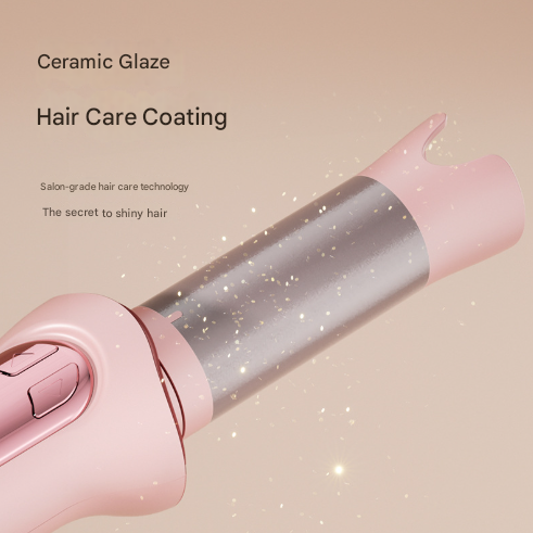 Black Portable Cordless Hair Curler - USB-C Rechargeable Automatic Hair Waver with Ceramic Barrel & Anti-Scald Design