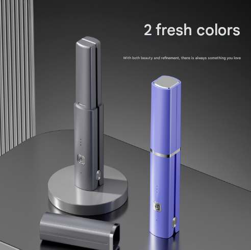 Dark Grey Compact Cordless Hair Straightener - Portable 2-in-1 Mini Flat Iron, USB-C Rechargeable for Travel & Touch-ups