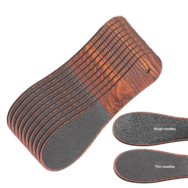 Brown Professional Pedicure Foot File 10-Pack - Double-Sided Callus Remover with Wooden Handle