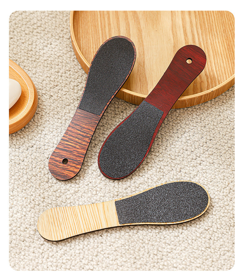 Brown Professional Pedicure Foot File 10-Pack - Double-Sided Callus Remover with Wooden Handle