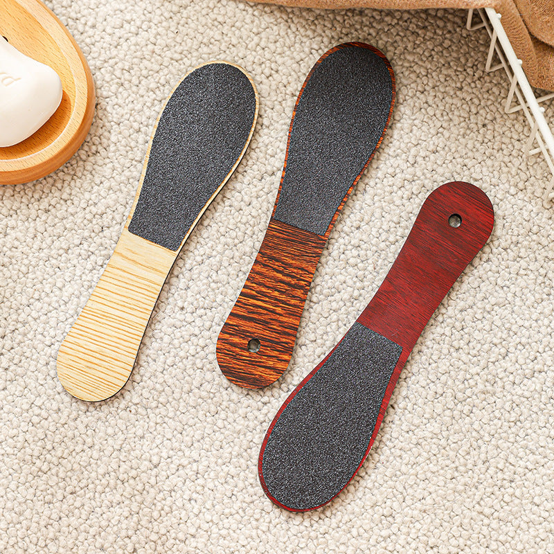 Reddish Brown Professional Pedicure Foot File 10-Pack - Double-Sided Callus Remover with Wooden Handle