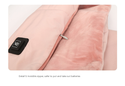 Beige USB Electric Heated Scarf - Portable Puffer Neck Warmer with 3-Level Heat Control for Winter