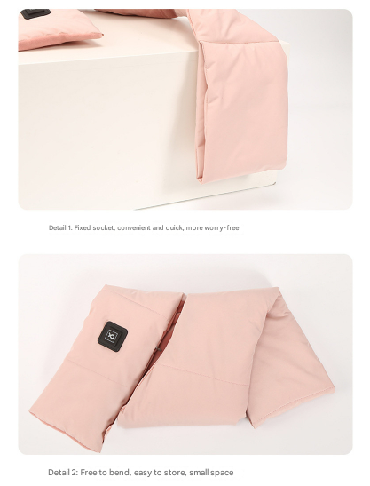 Light Green USB Electric Heated Scarf - Portable Puffer Neck Warmer with 3-Level Heat Control for Winter