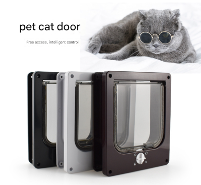 Size XL White 4-Way Locking Pet Flap Door for Cats and Small Dogs - Weatherproof Magnetic Cat Door